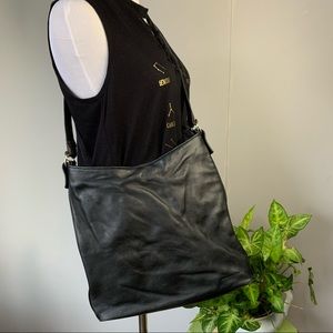 Vintage? Genuine Leather Jones New York Crossbody Purse Bag Black